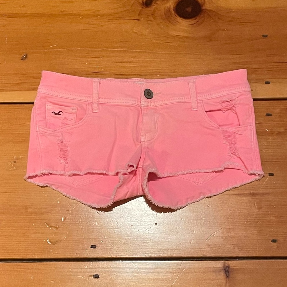 Hollister Pinl Lychee Ripped Jean Shorts